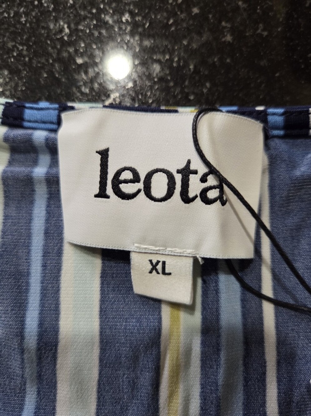 Leota Sleeveless V-Neck Striped Maxi Dress in Navy, White & Light Blue - Size XL - Picture 6 of 11